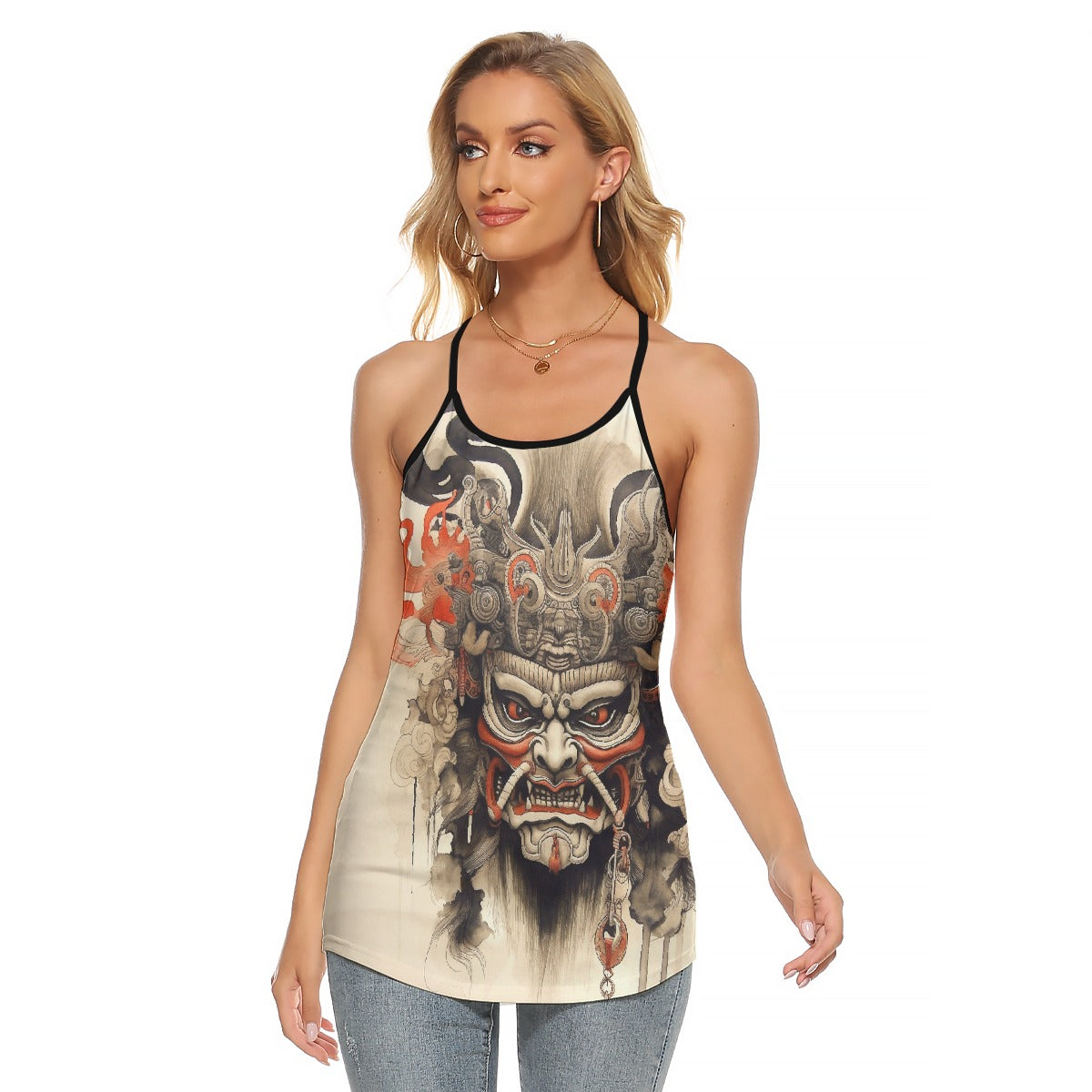 All-Over Print Women's Criss-Cross Open Back Tank Top