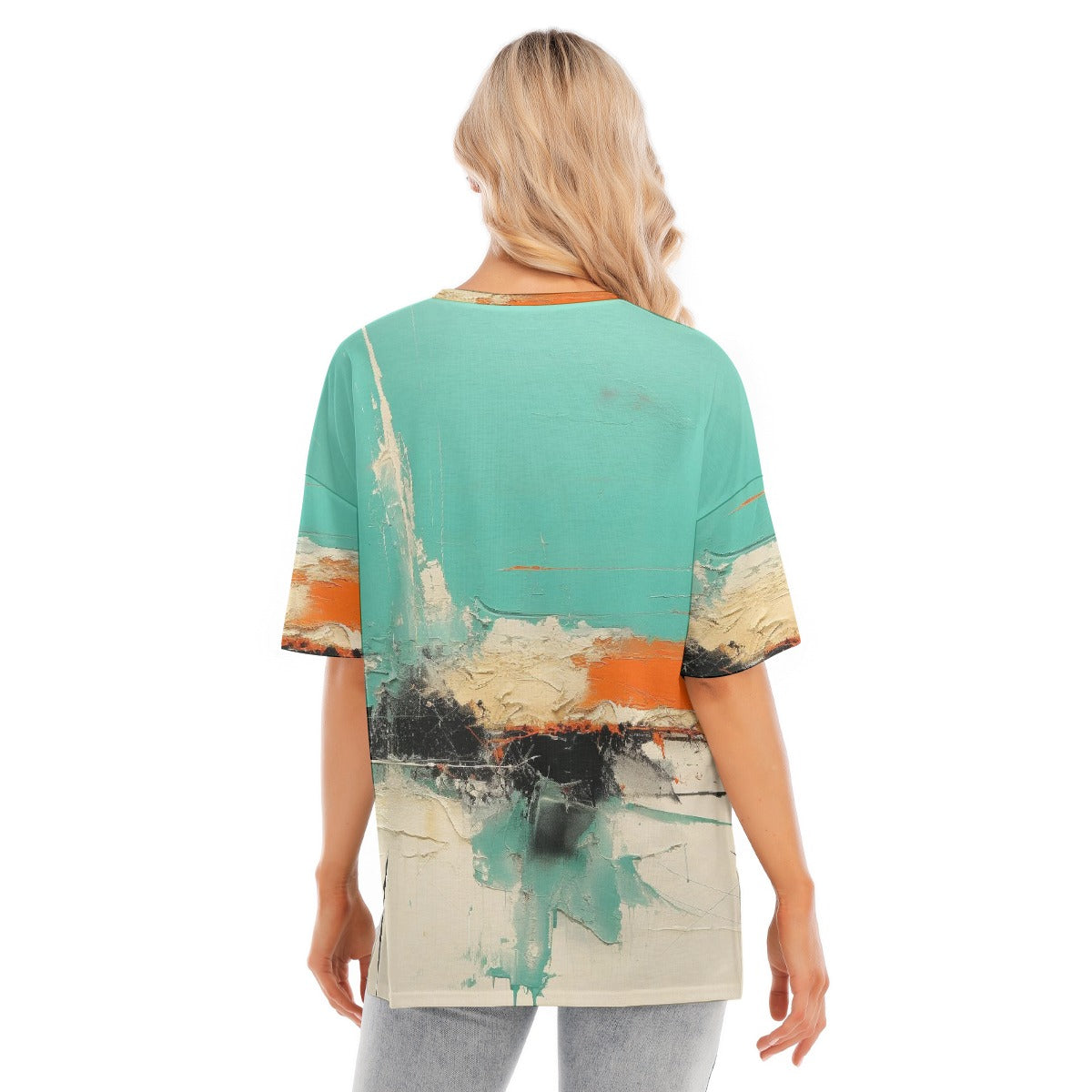 All-Over Print Women's Short Sleeves T-shirt With Hem Split