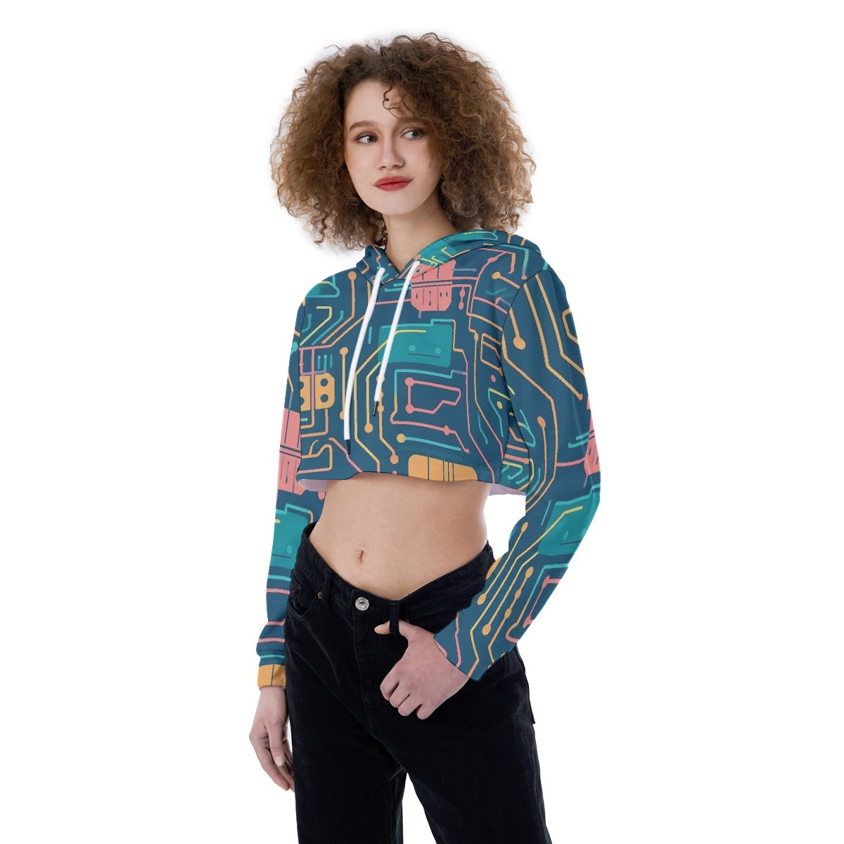 All-Over Print Women's Crop Top Hoodie