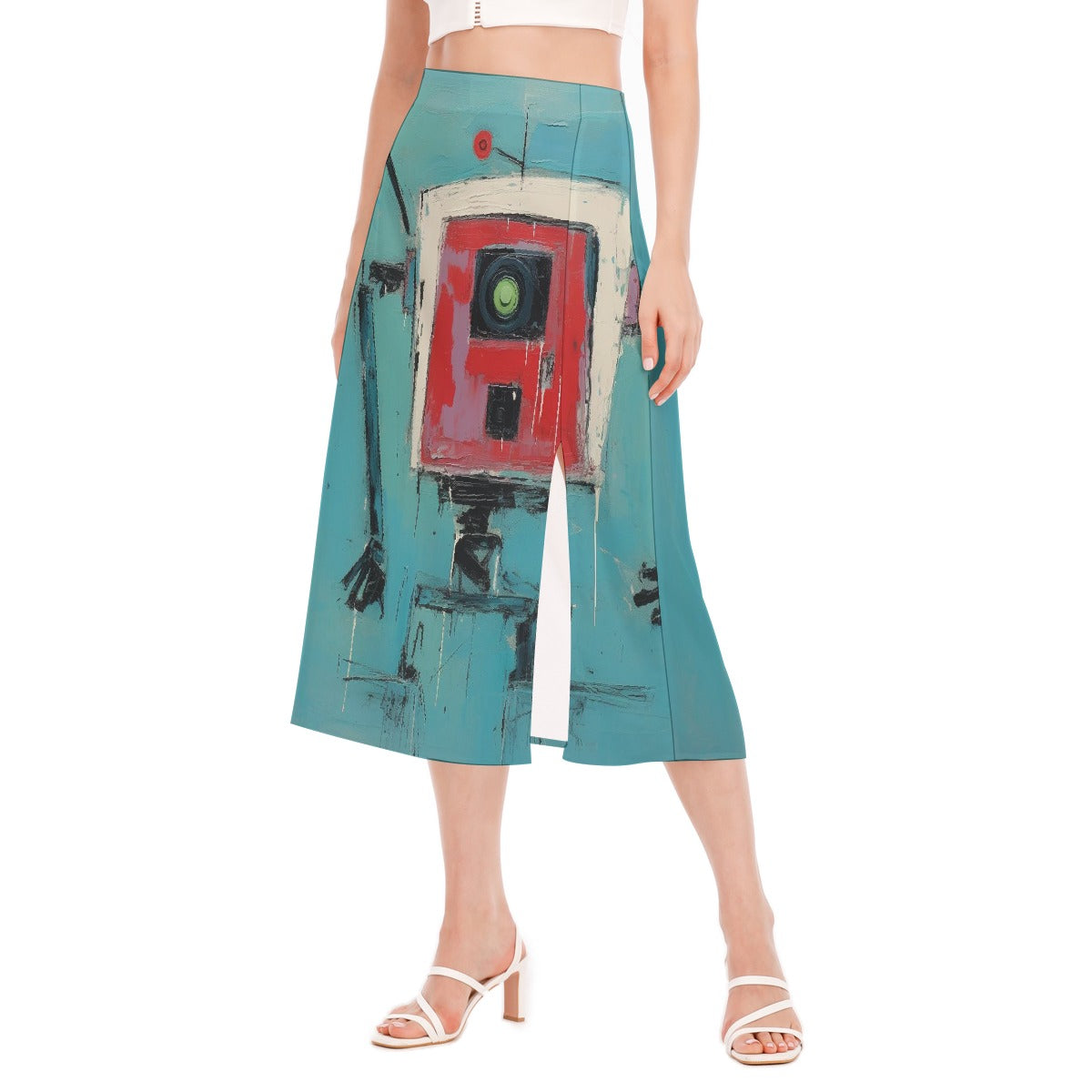 All-Over Print Women's High Slit Long Skirt