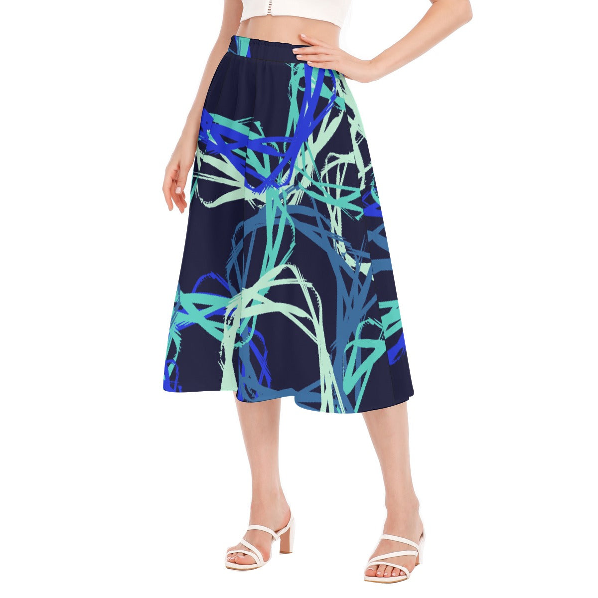 All-Over Print Women's Long Section Chiffon Skirt