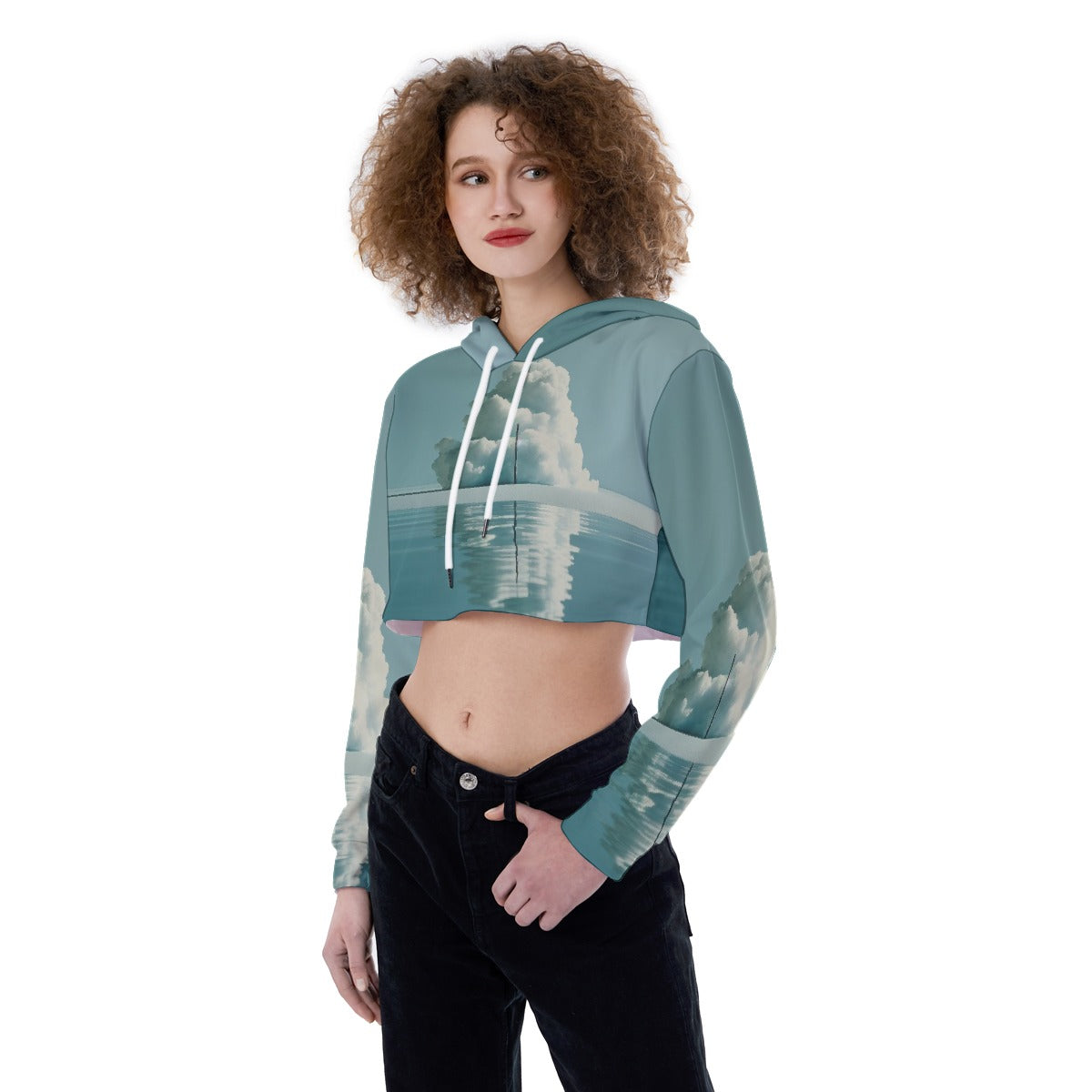 All-Over Print Women's Crop Top Hoodie