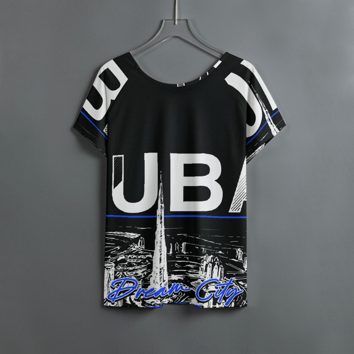 All-Over Print Women's Round Neck T-shirt With Raglan Sleeve