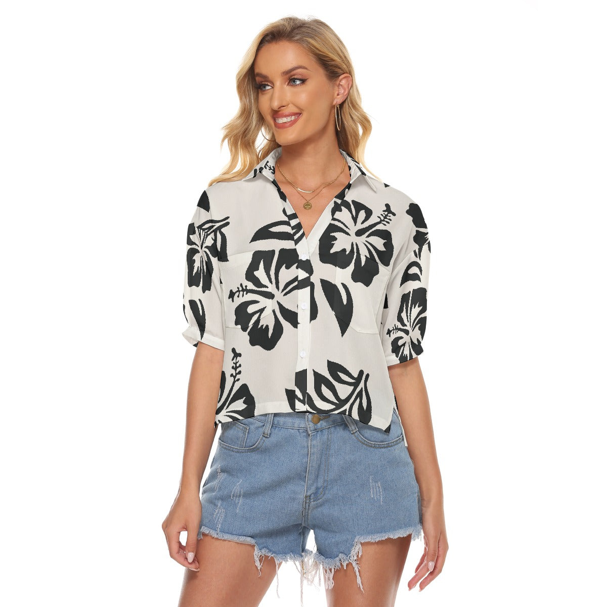 All-Over Print Women's V-neck Shirts