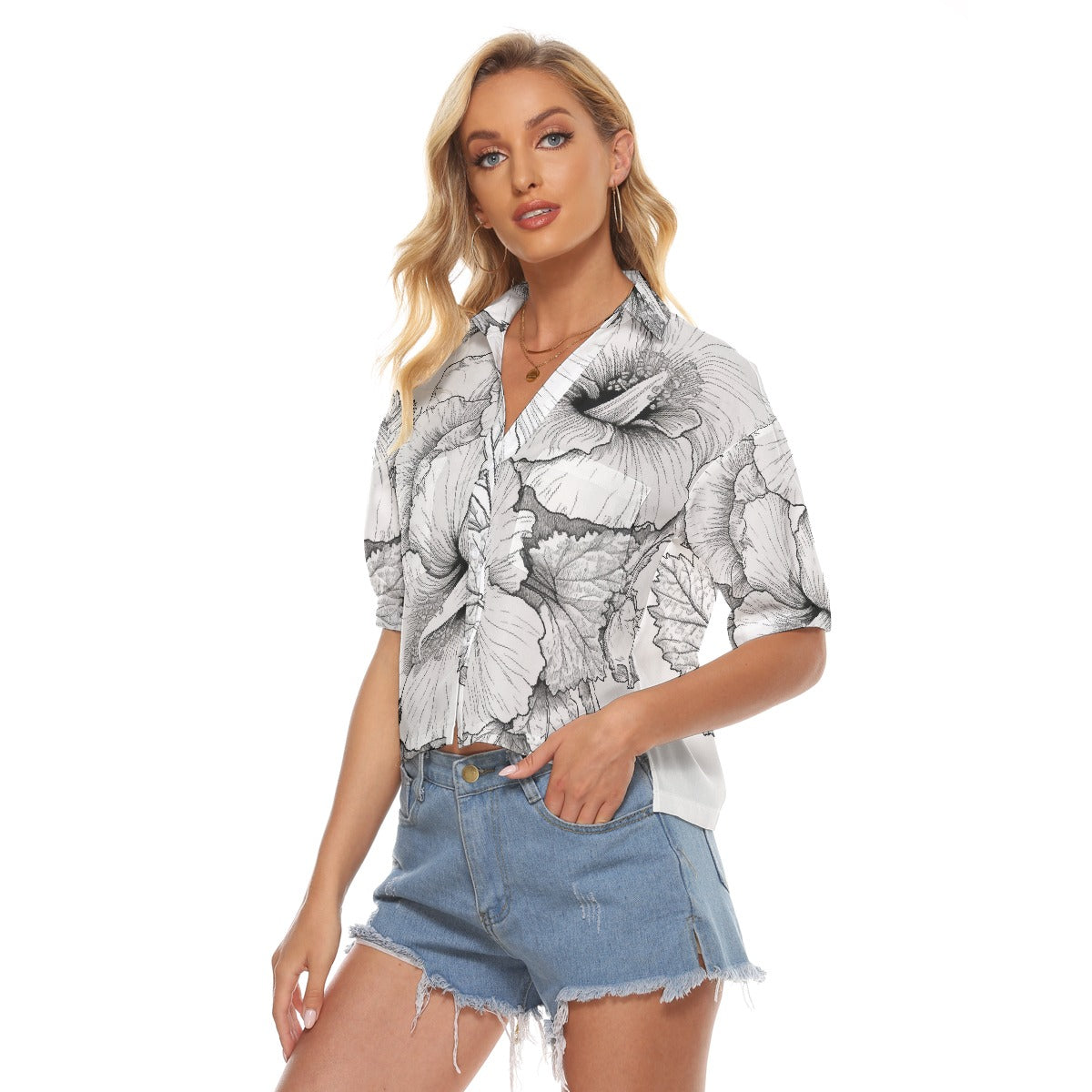 All-Over Print Women's V-neck Shirts
