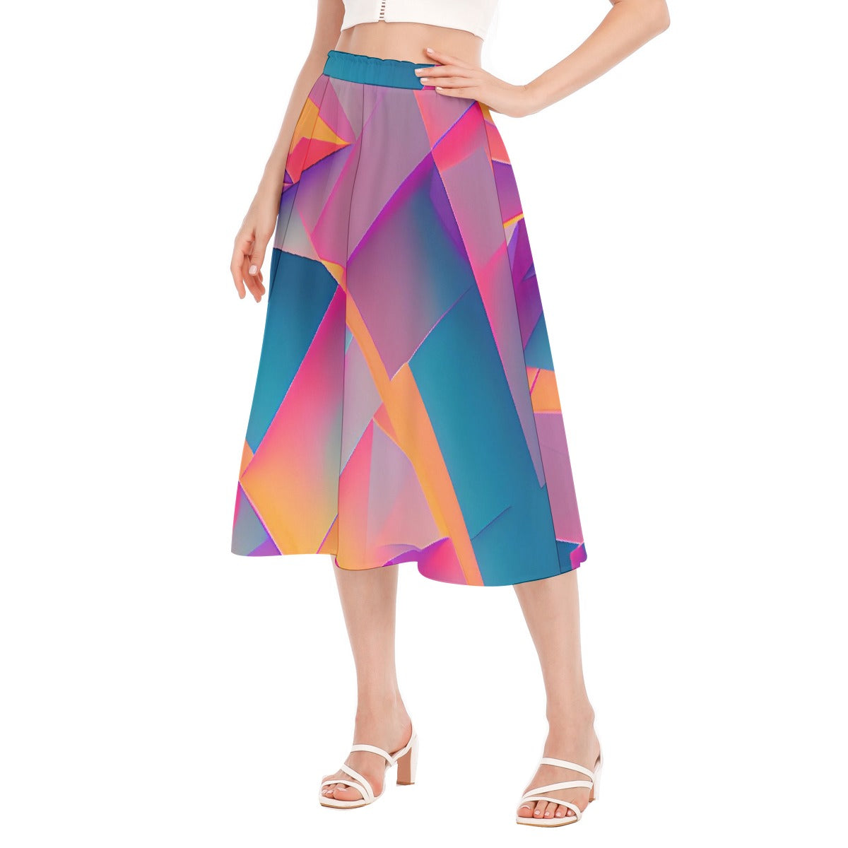 All-Over Print Women's Long Section Chiffon Skirt