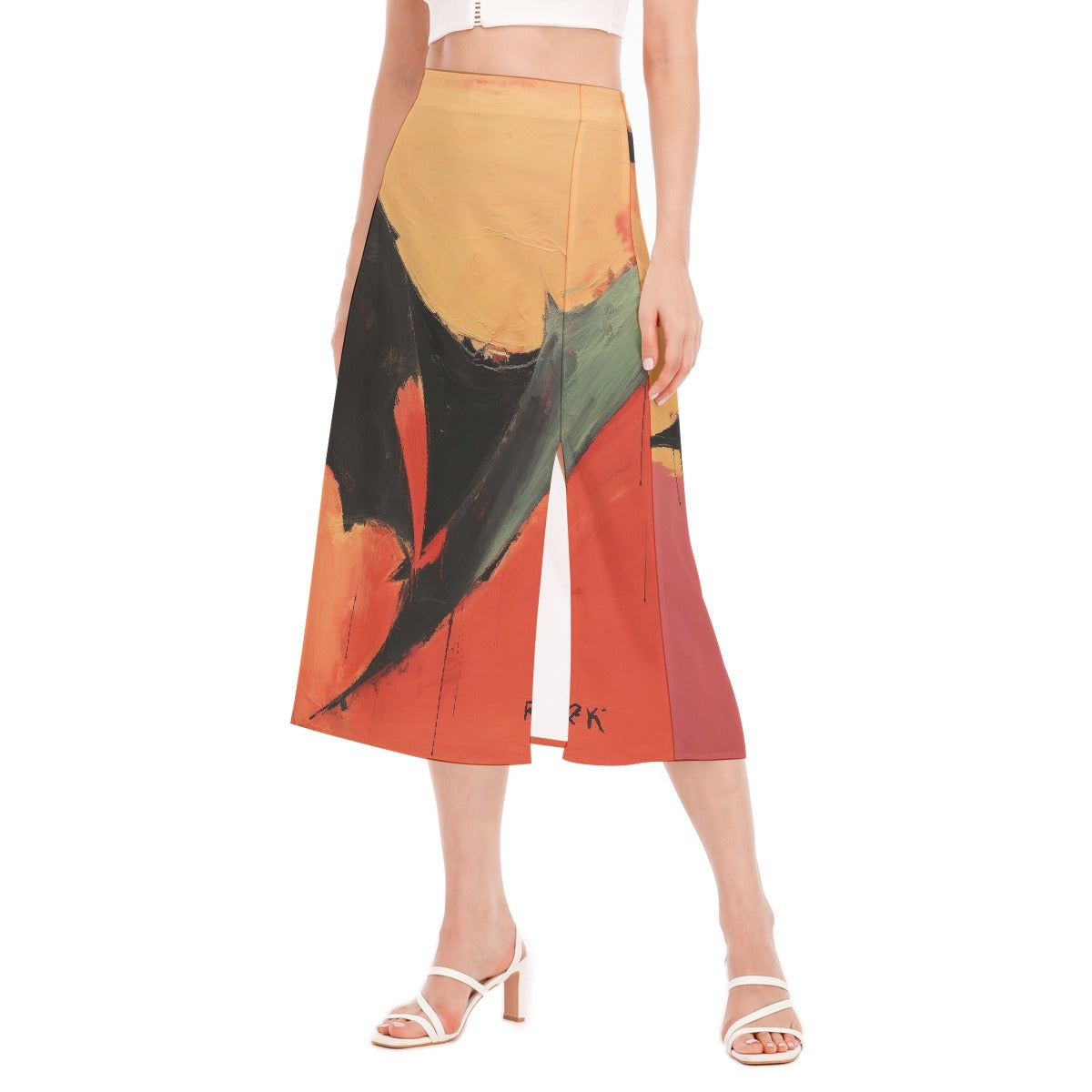 All-Over Print Women's High Slit Long Skirt