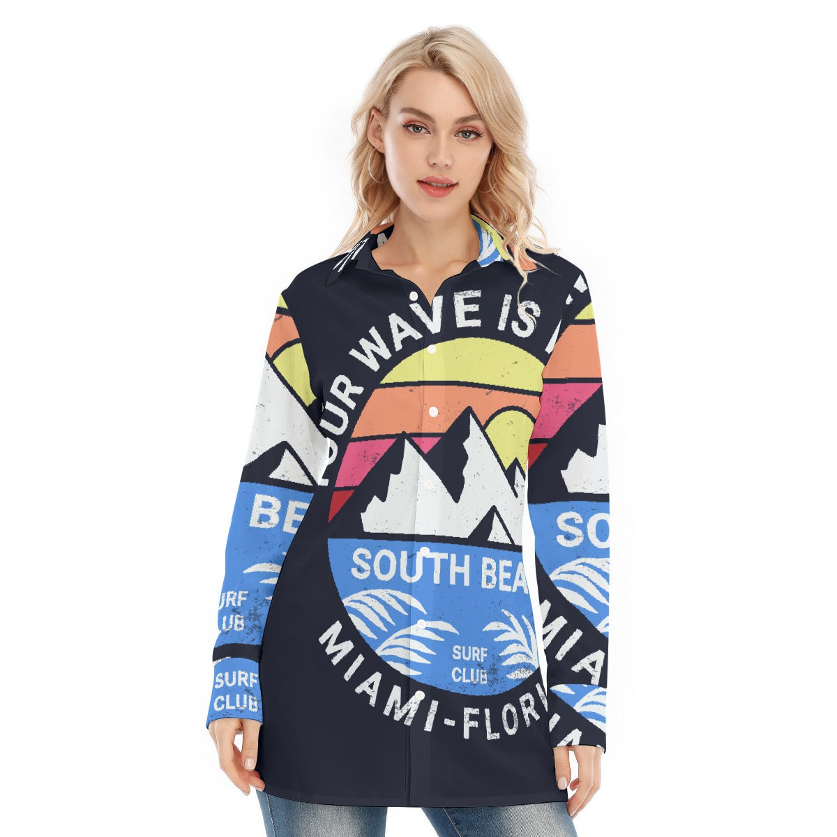 All-Over Print Women's Long Shirt