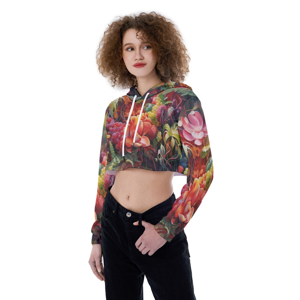 All-Over Print Women's Crop Top Hoodie