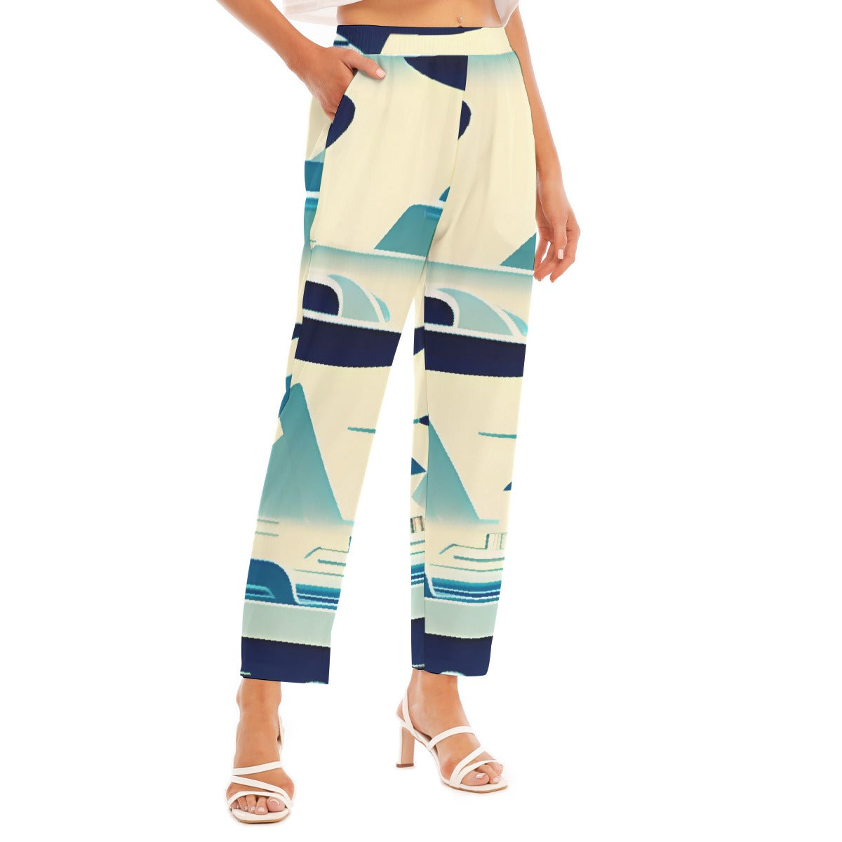 All-Over Print Women's Loose Straight-leg Pants