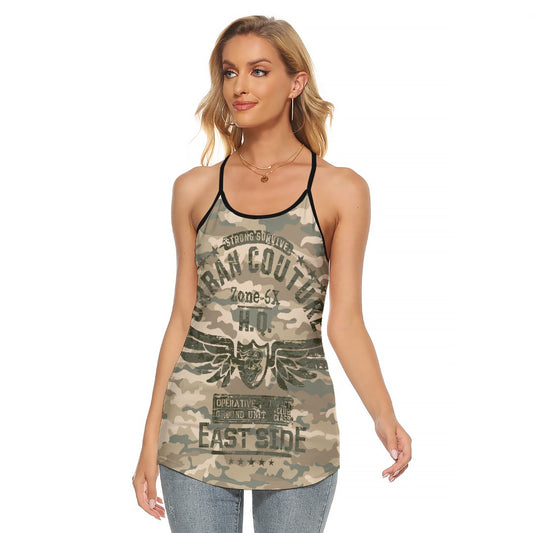 All-Over Print Women's Criss-Cross Open Back Tank Top