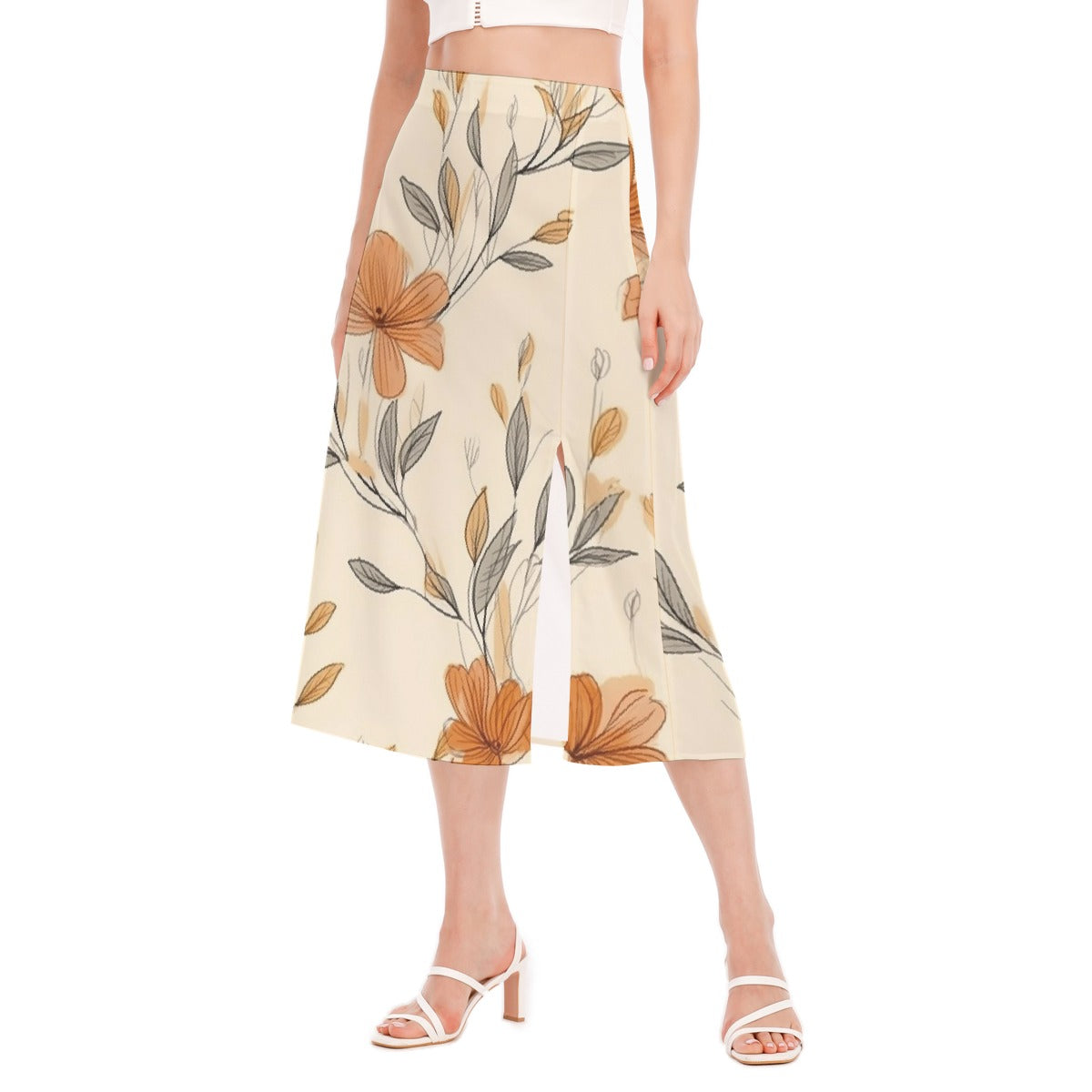 All-Over Print Women's High Slit Long Skirt