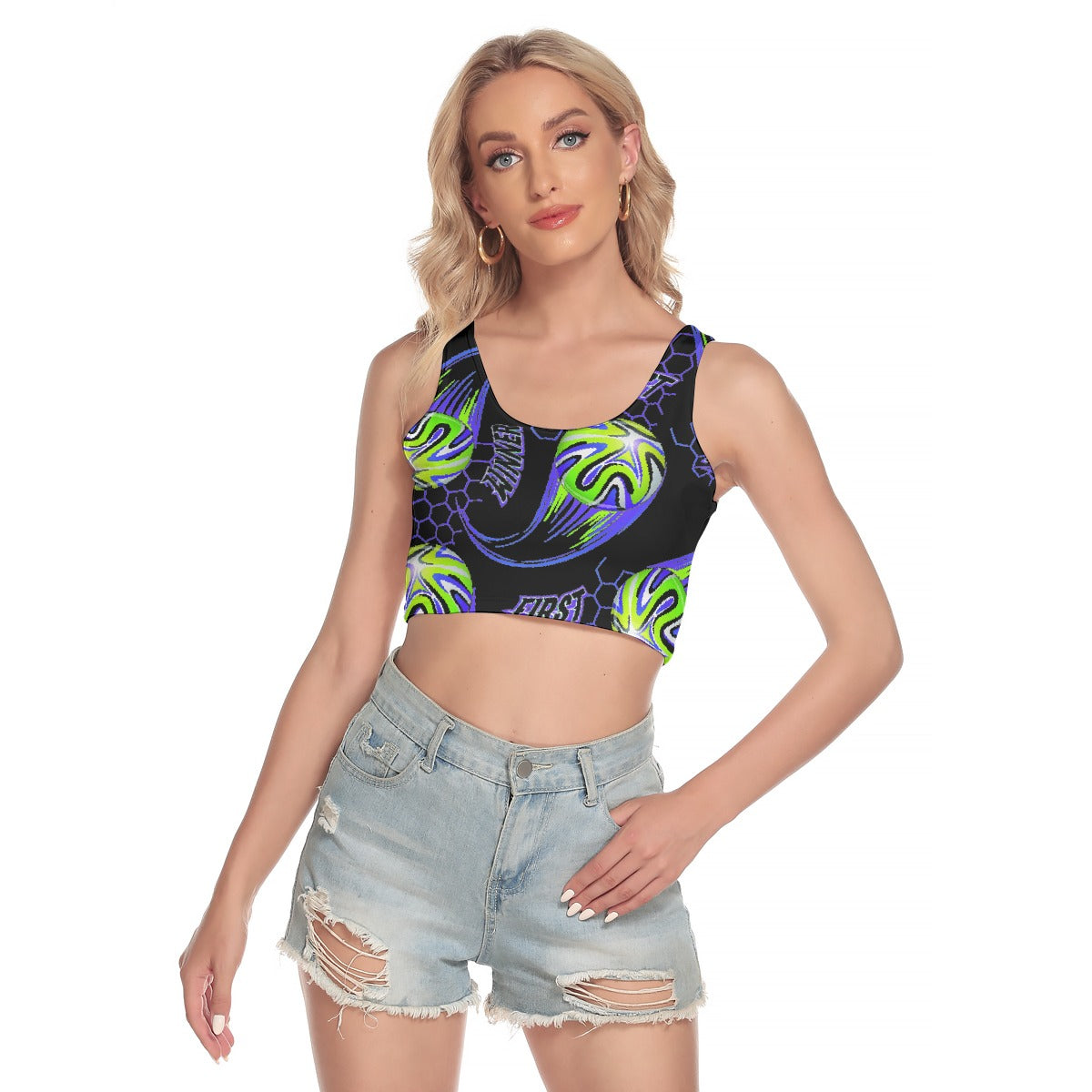 All-Over Print Women's Sport Crop Tank Top