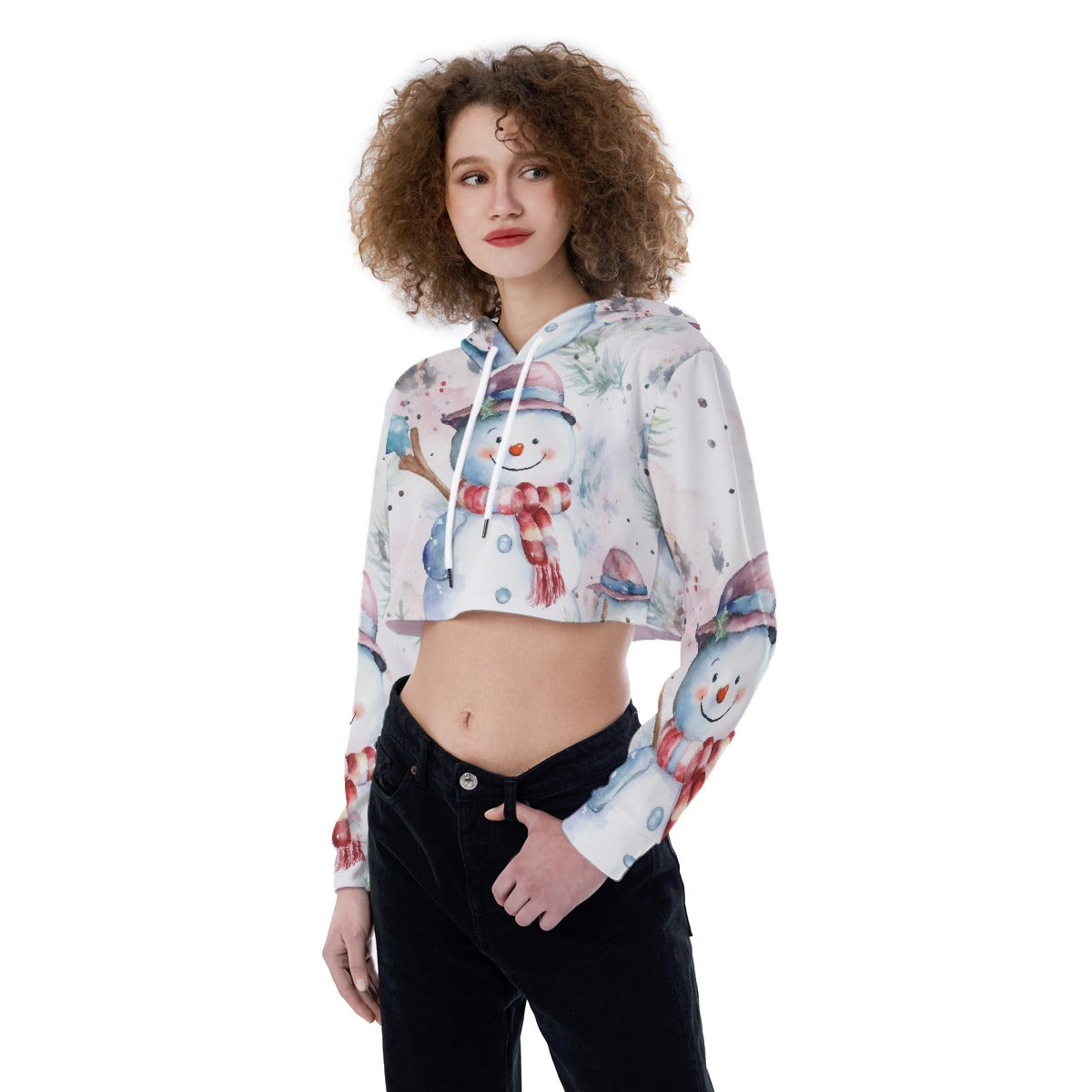 All-Over Print Women's Crop Top Hoodie