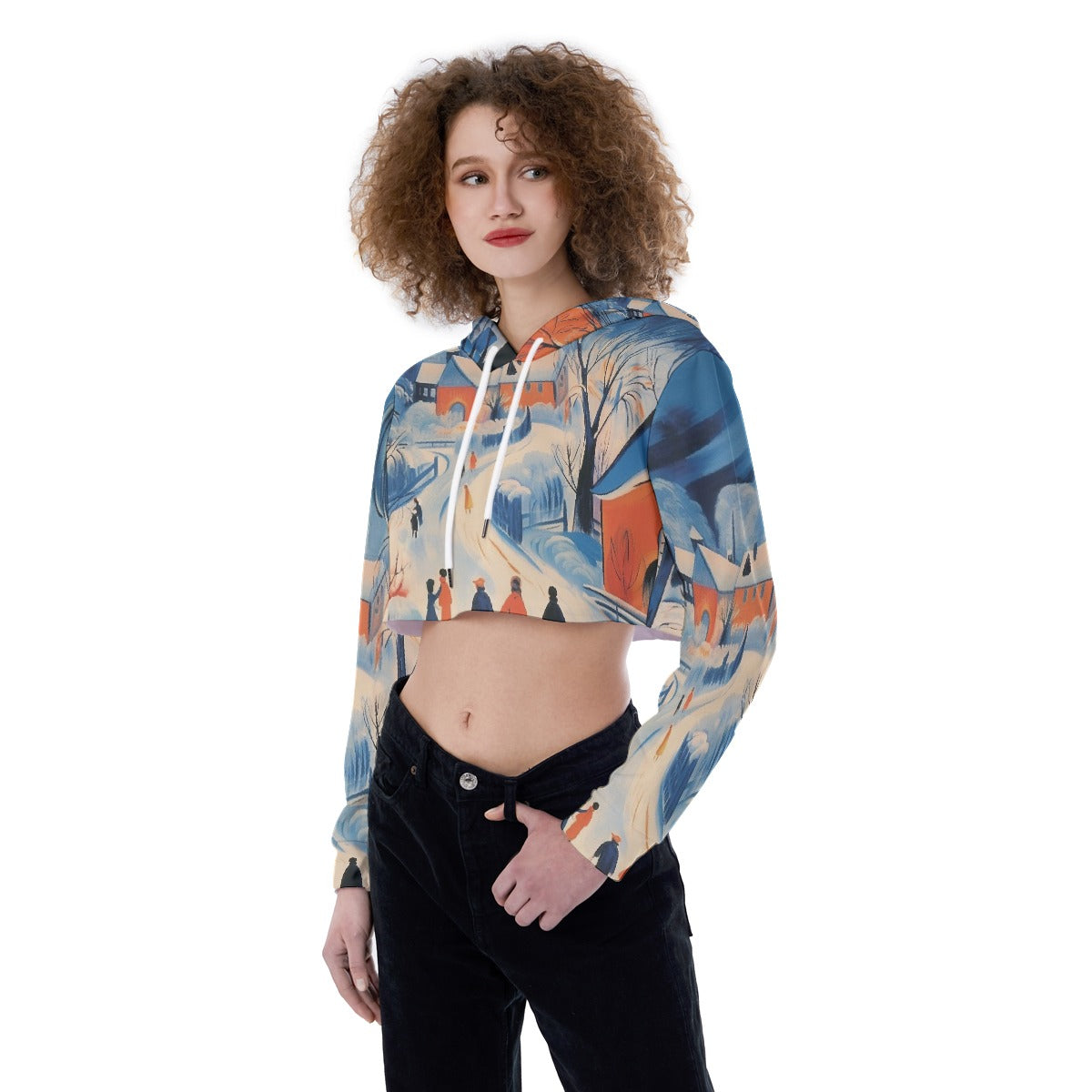 All-Over Print Women's Crop Top Hoodie