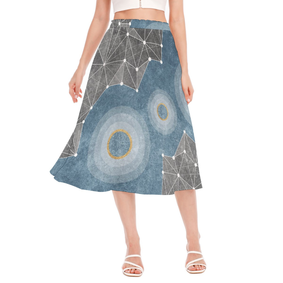 All-Over Print Women's Long Section Chiffon Skirt