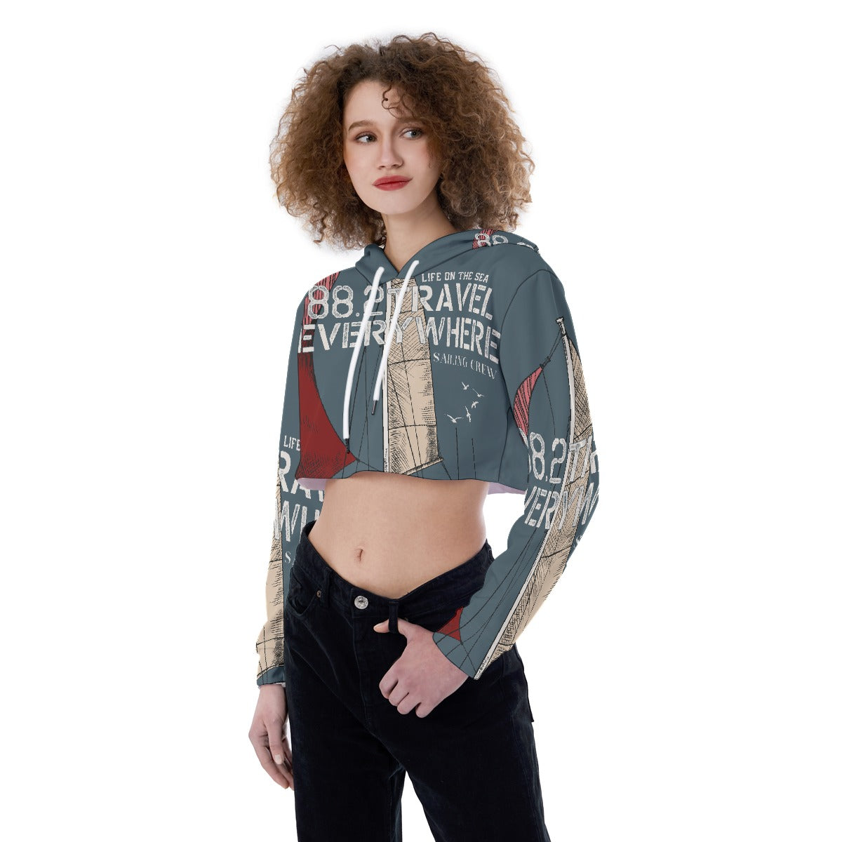 All-Over Print Women's Crop Top Hoodie