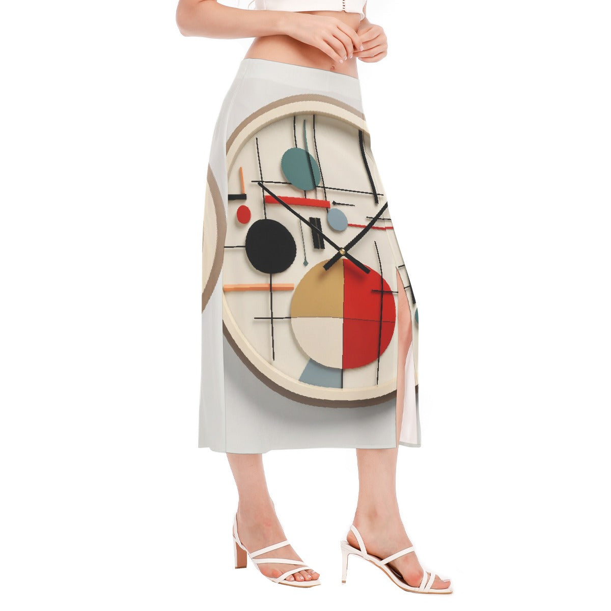 All-Over Print Women's High Slit Long Skirt