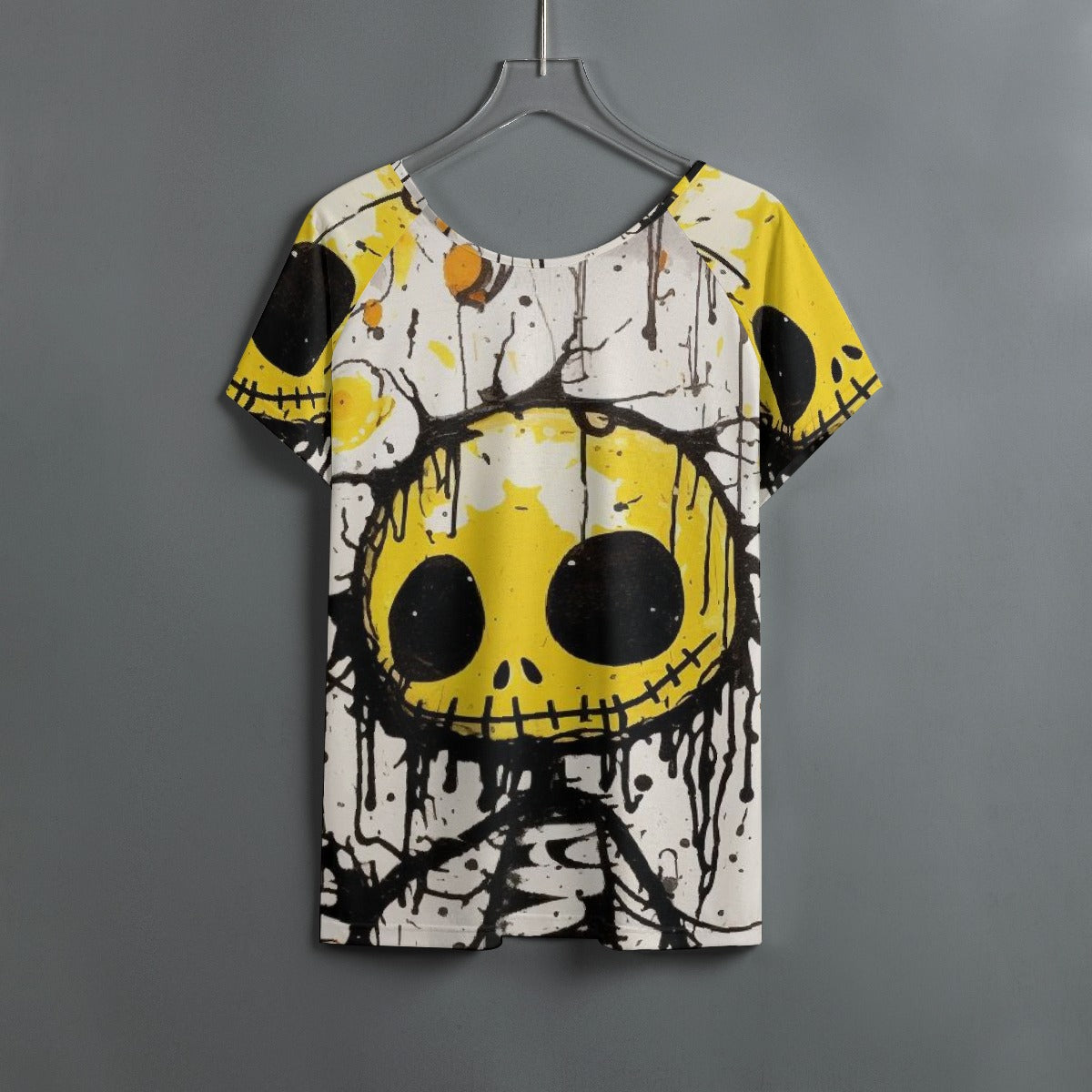 All-Over Print Women's Round Neck T-shirt With Raglan Sleeve
