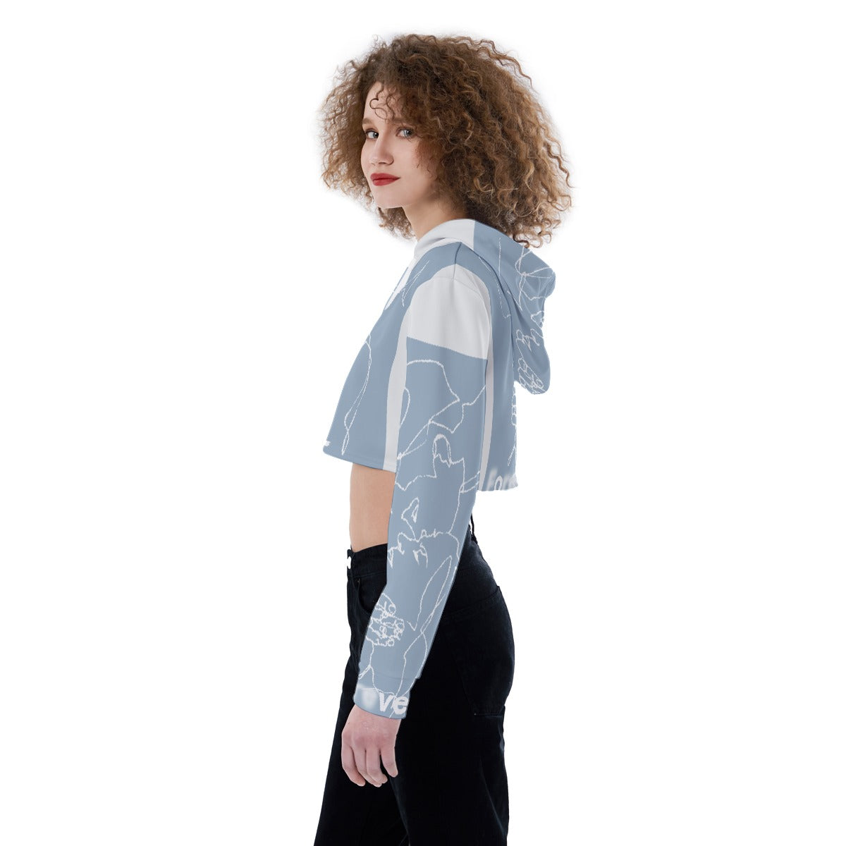All-Over Print Women's Crop Top Hoodie