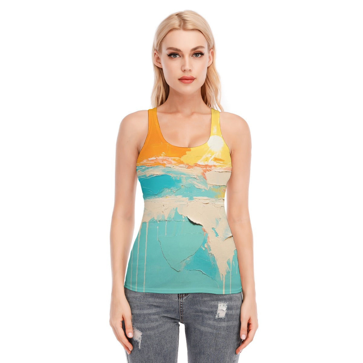 All-Over Print Women's Racer Vest | 190GSM Cotton