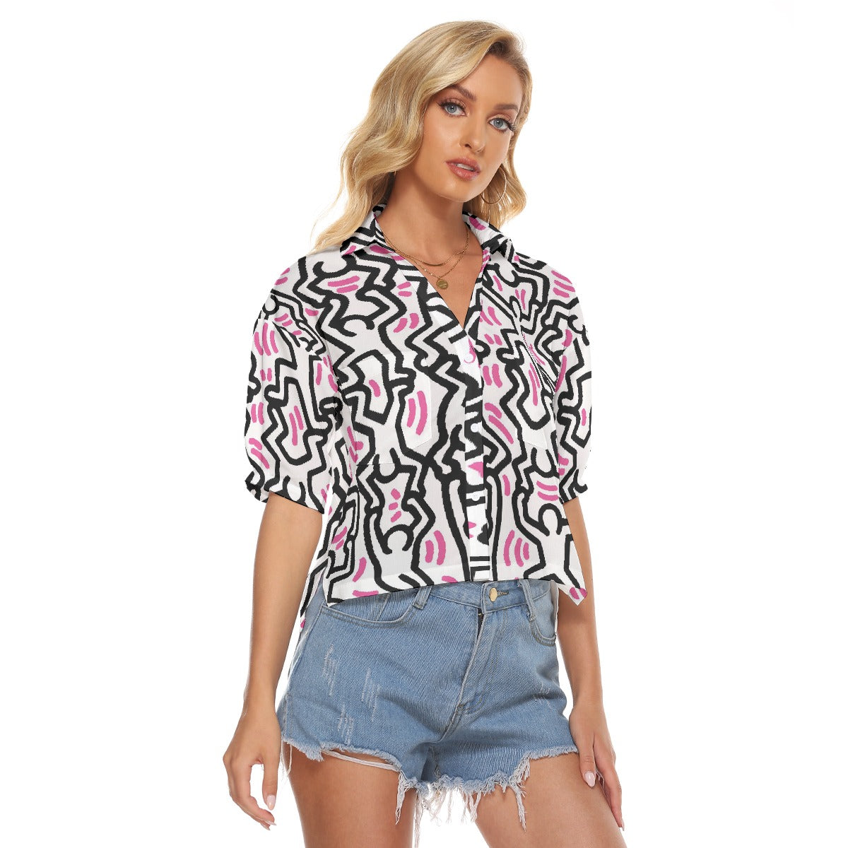 All-Over Print Women's V-neck Shirts