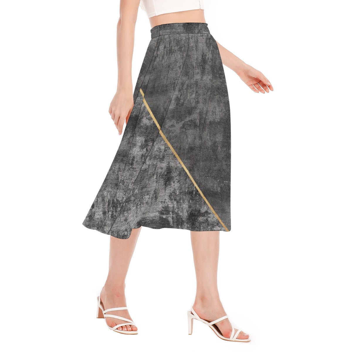All-Over Print Women's Long Section Chiffon Skirt