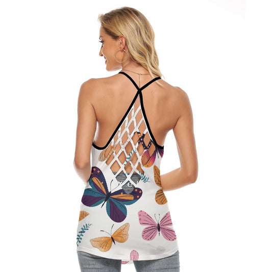 All-Over Print Women's Criss-Cross Open Back Tank Top
