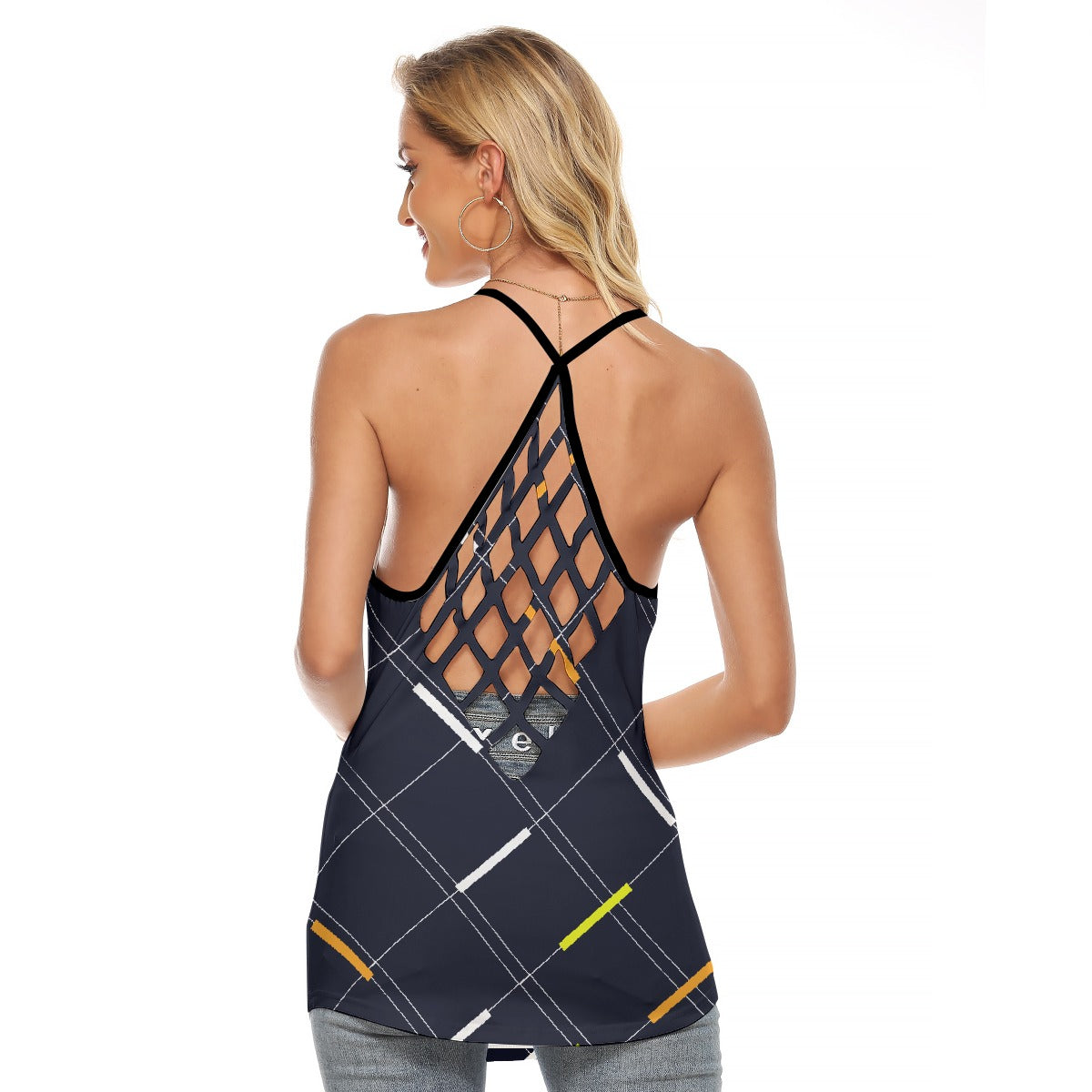 All-Over Print Women's Criss-Cross Open Back Tank Top
