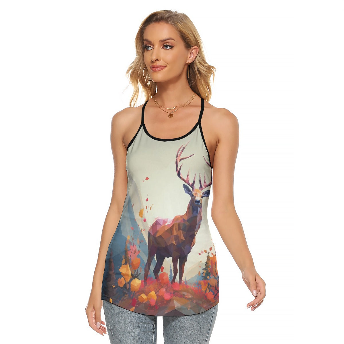 All-Over Print Women's Criss-Cross Open Back Tank Top