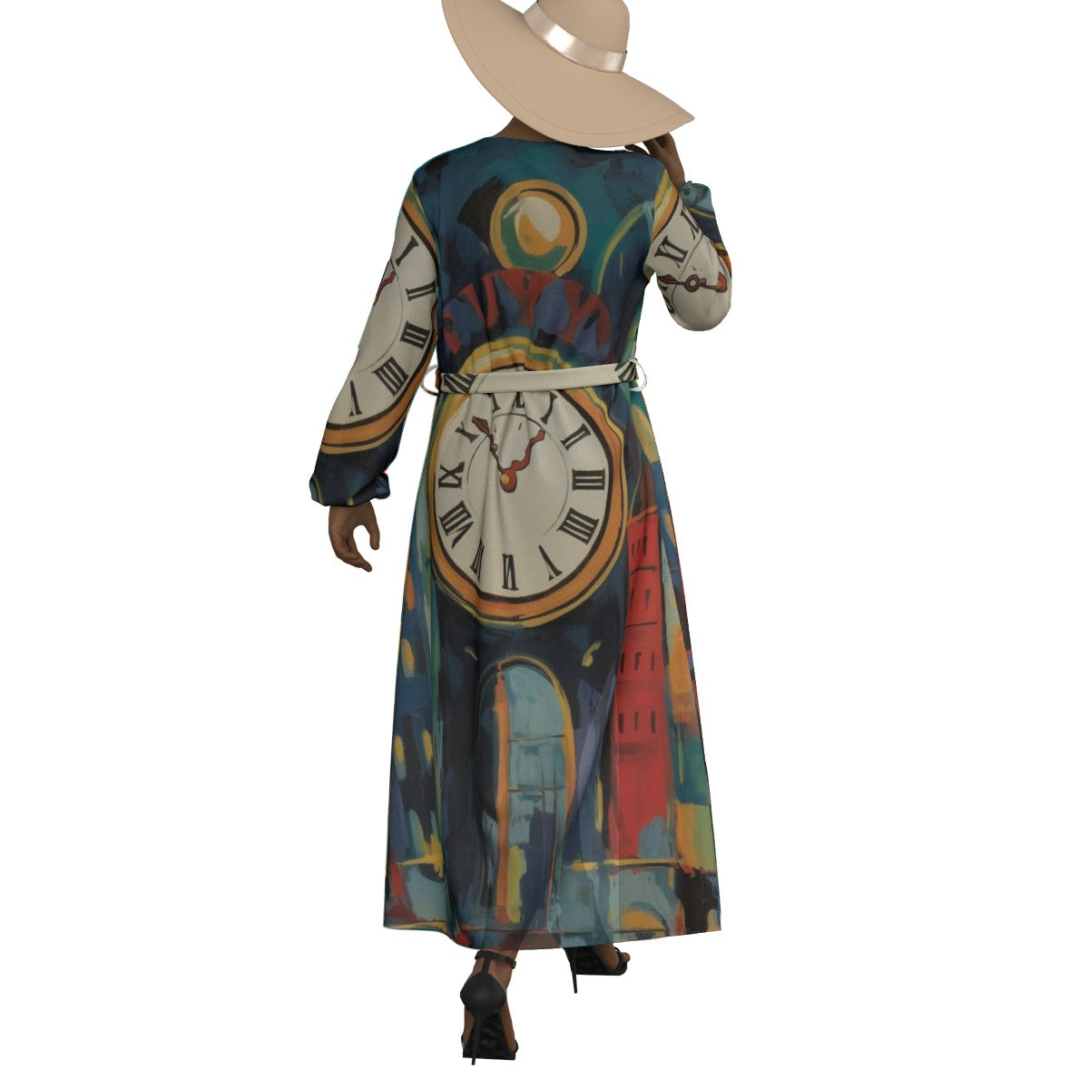 All-Over Print Women's Lace-up Chiffon Robe