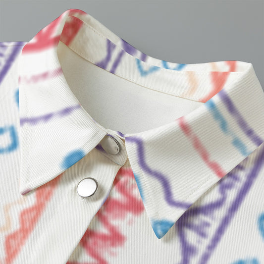 All-Over Print Women's Cropped Jacket | 245GSM Cotton