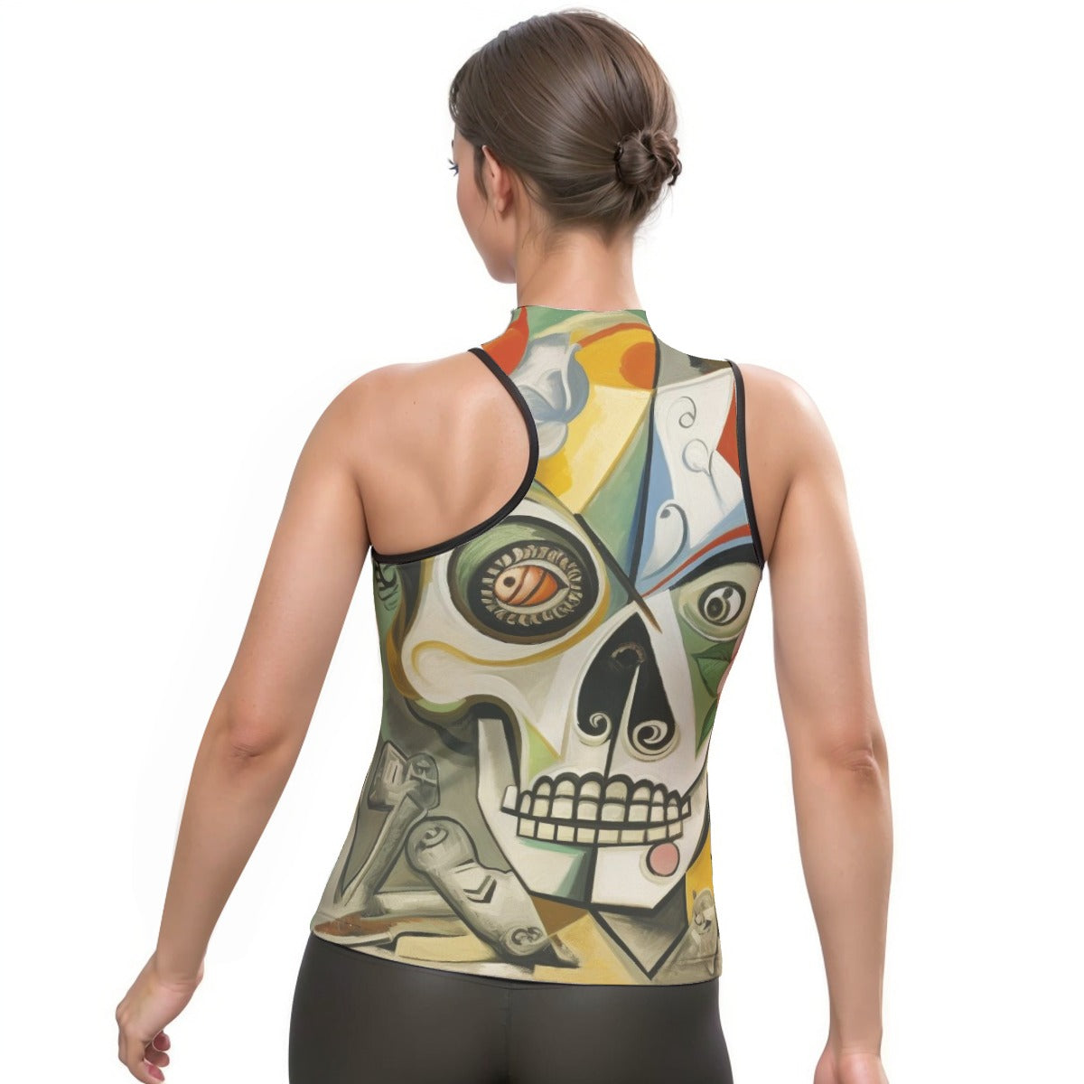 All-Over Print Women's Halter Sleeveless Asymmetrical Tank Top