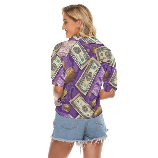 All-Over Print Women's V-neck Shirts