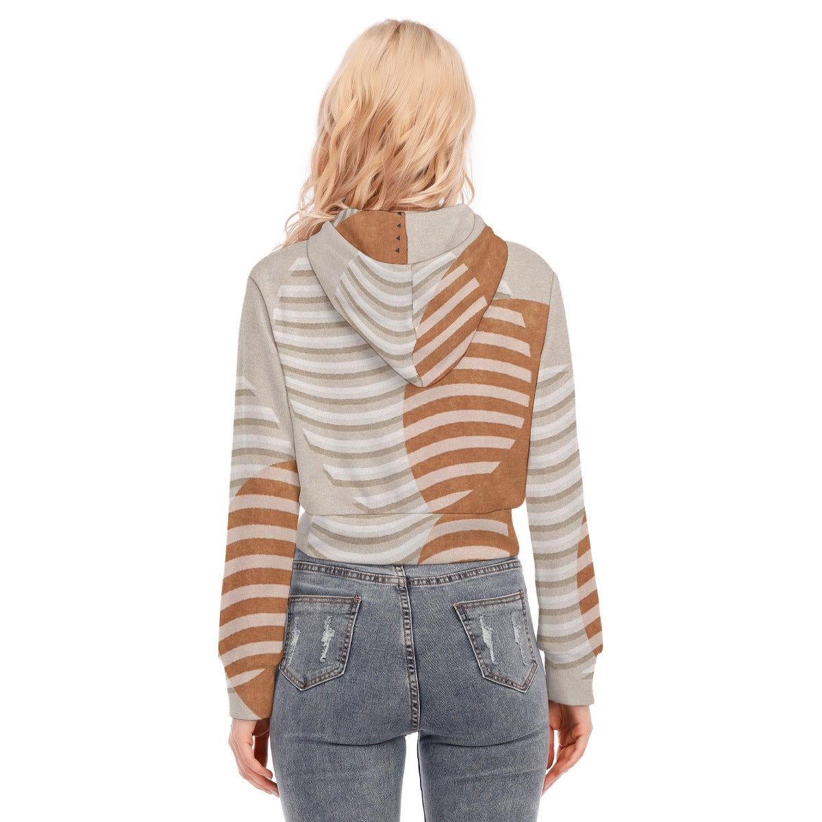 All-Over Print Women's Crop Top Hoodie With Zipper Closure