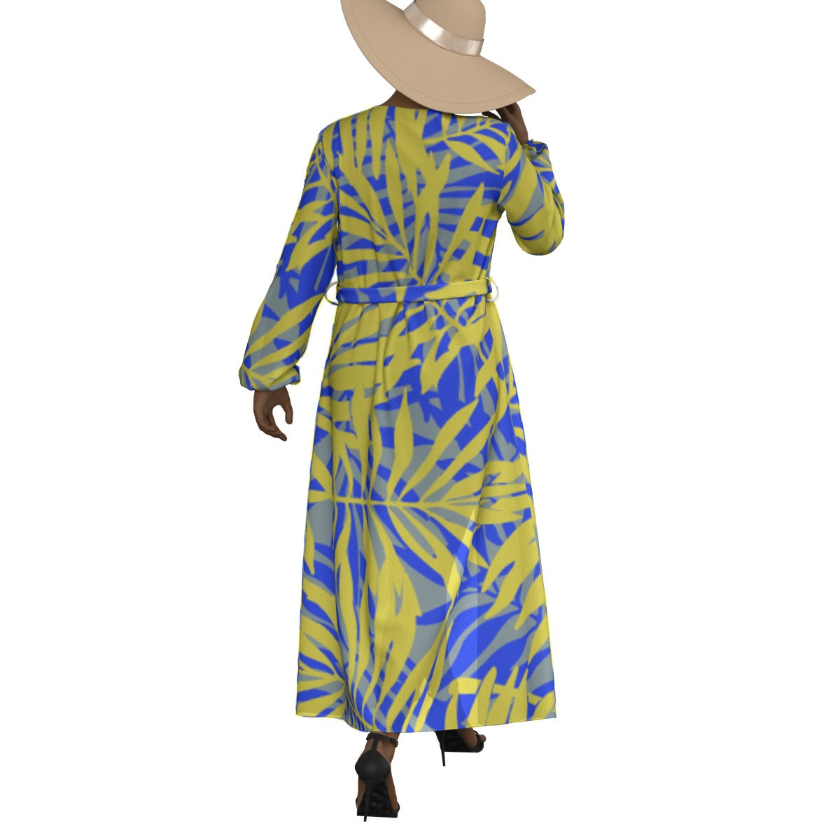 All-Over Print Women's Lace-up Chiffon Robe