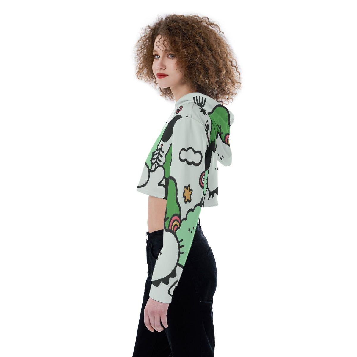 All-Over Print Women's Crop Top Hoodie