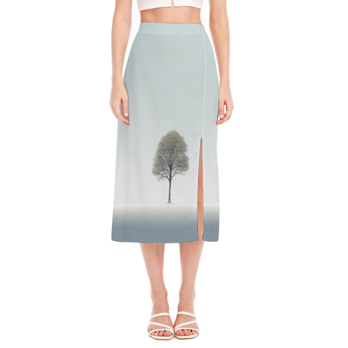 All-Over Print Women's High Slit Long Skirt