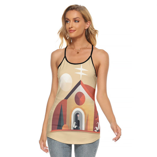 All-Over Print Women's Criss-Cross Open Back Tank Top