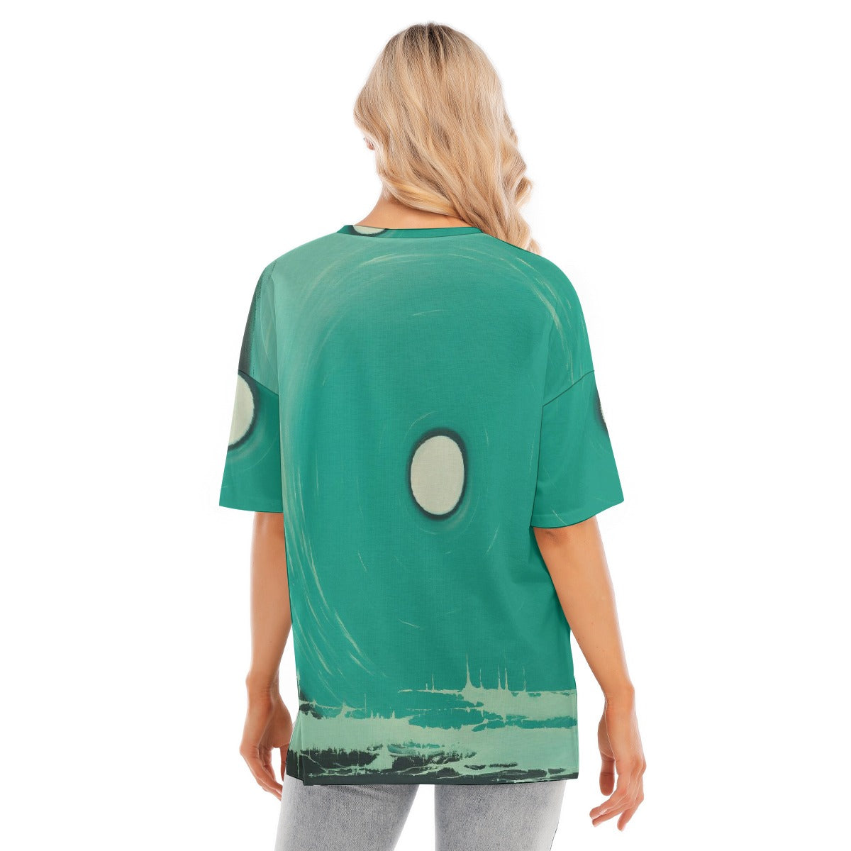 All-Over Print Women's Short Sleeves T-shirt With Hem Split