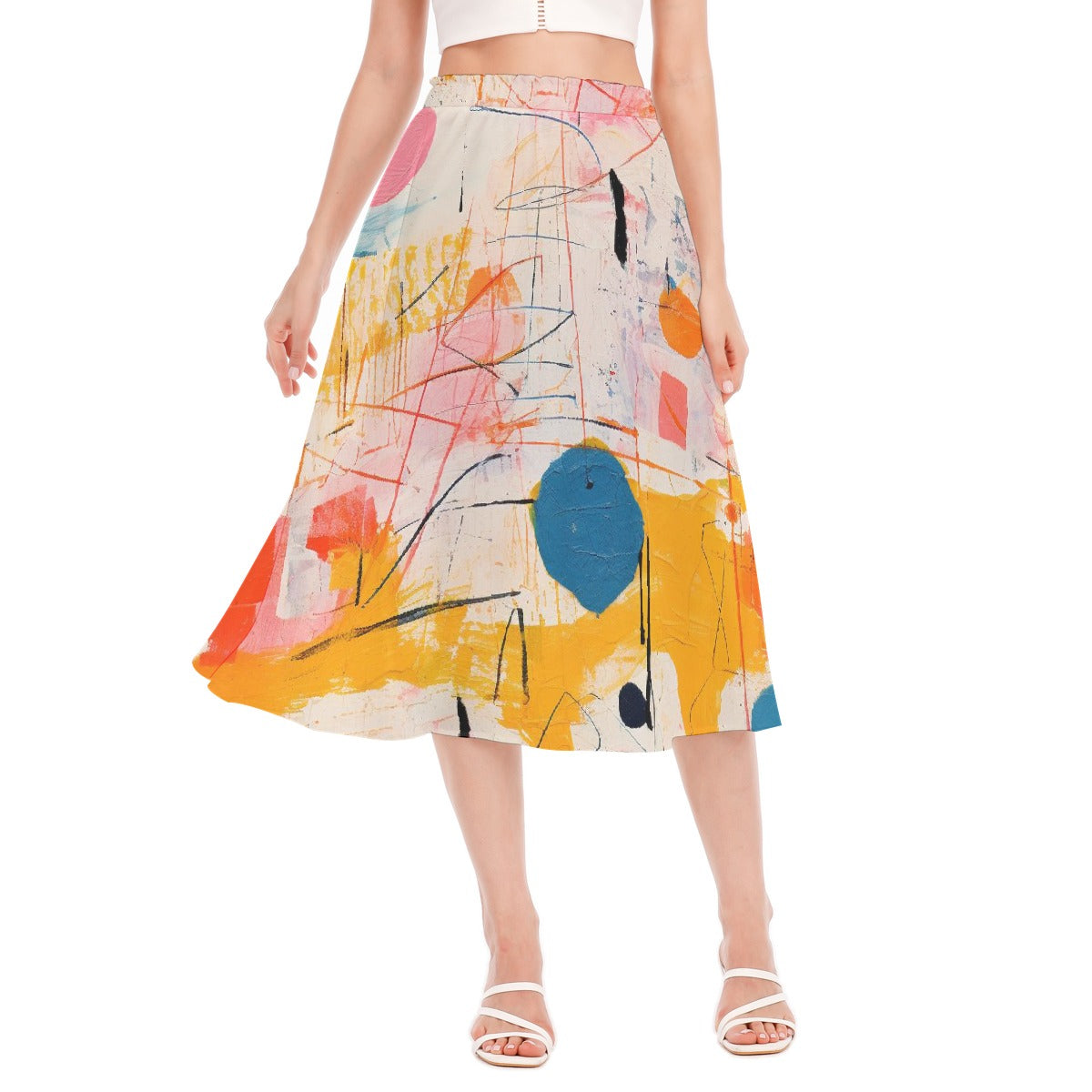 All-Over Print Women's Long Section Chiffon Skirt