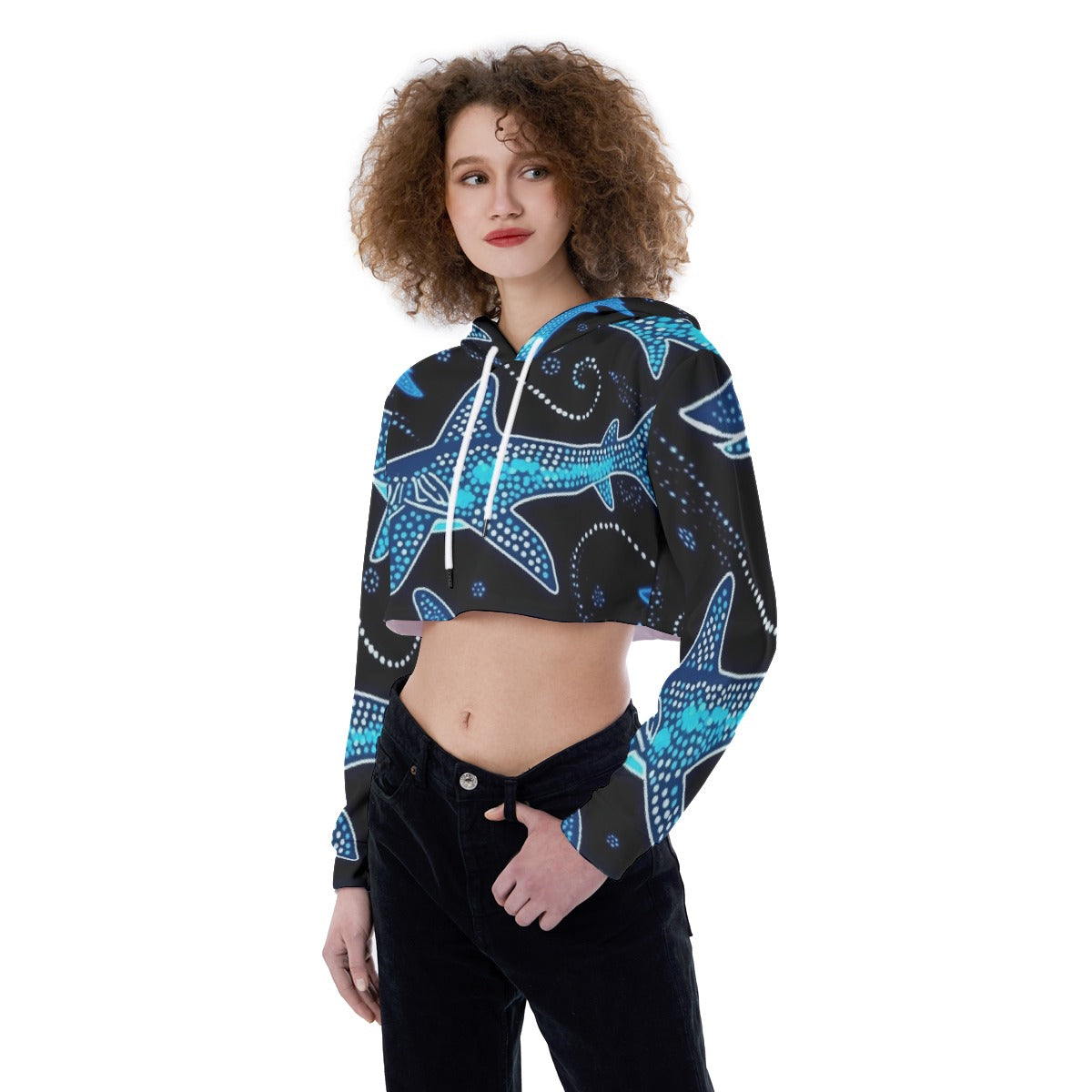 All-Over Print Women's Crop Top Hoodie