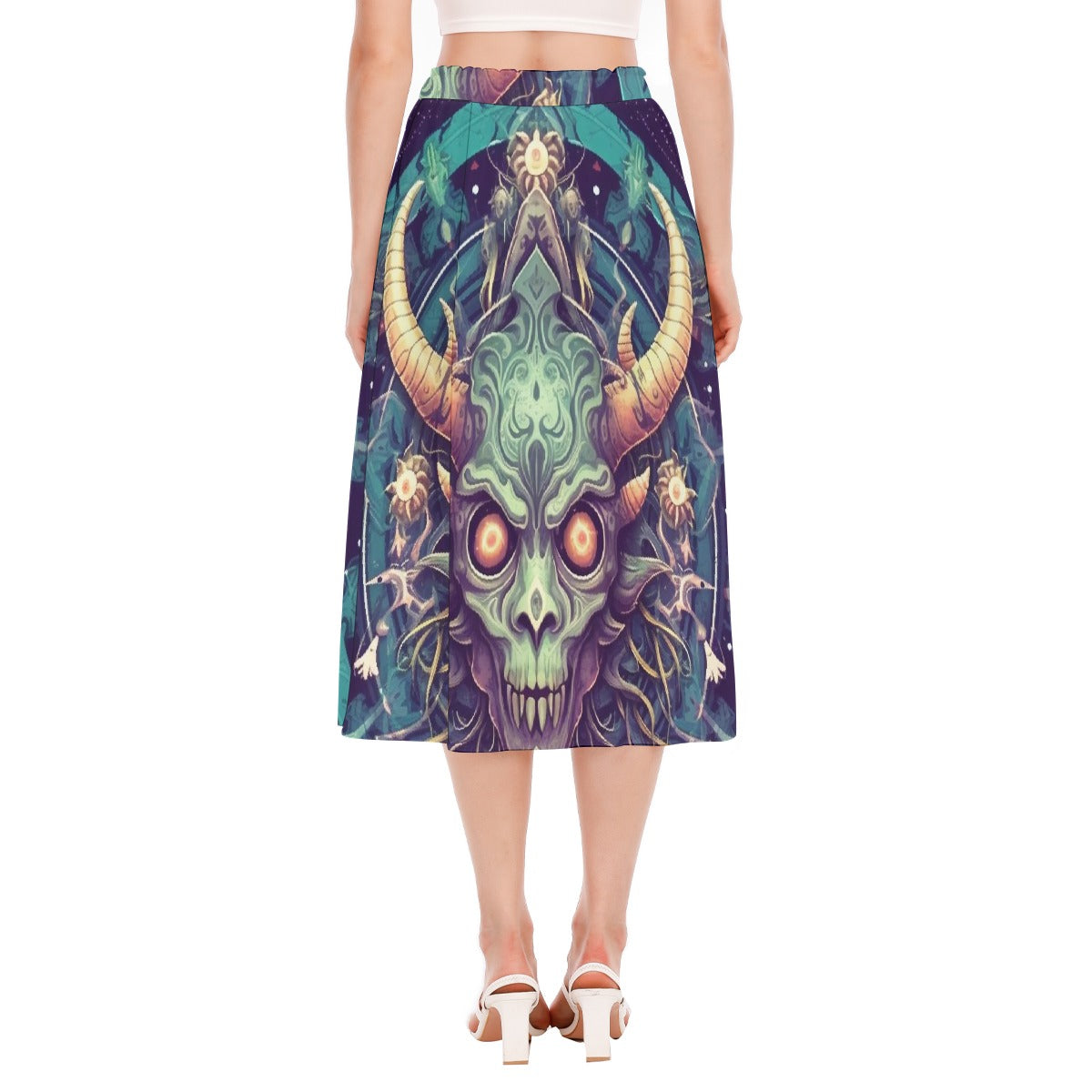 All-Over Print Women's Long Section Chiffon Skirt