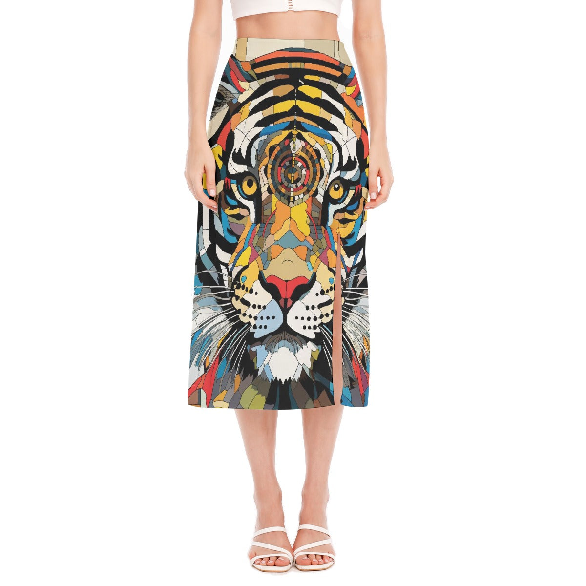 All-Over Print Women's High Slit Long Skirt