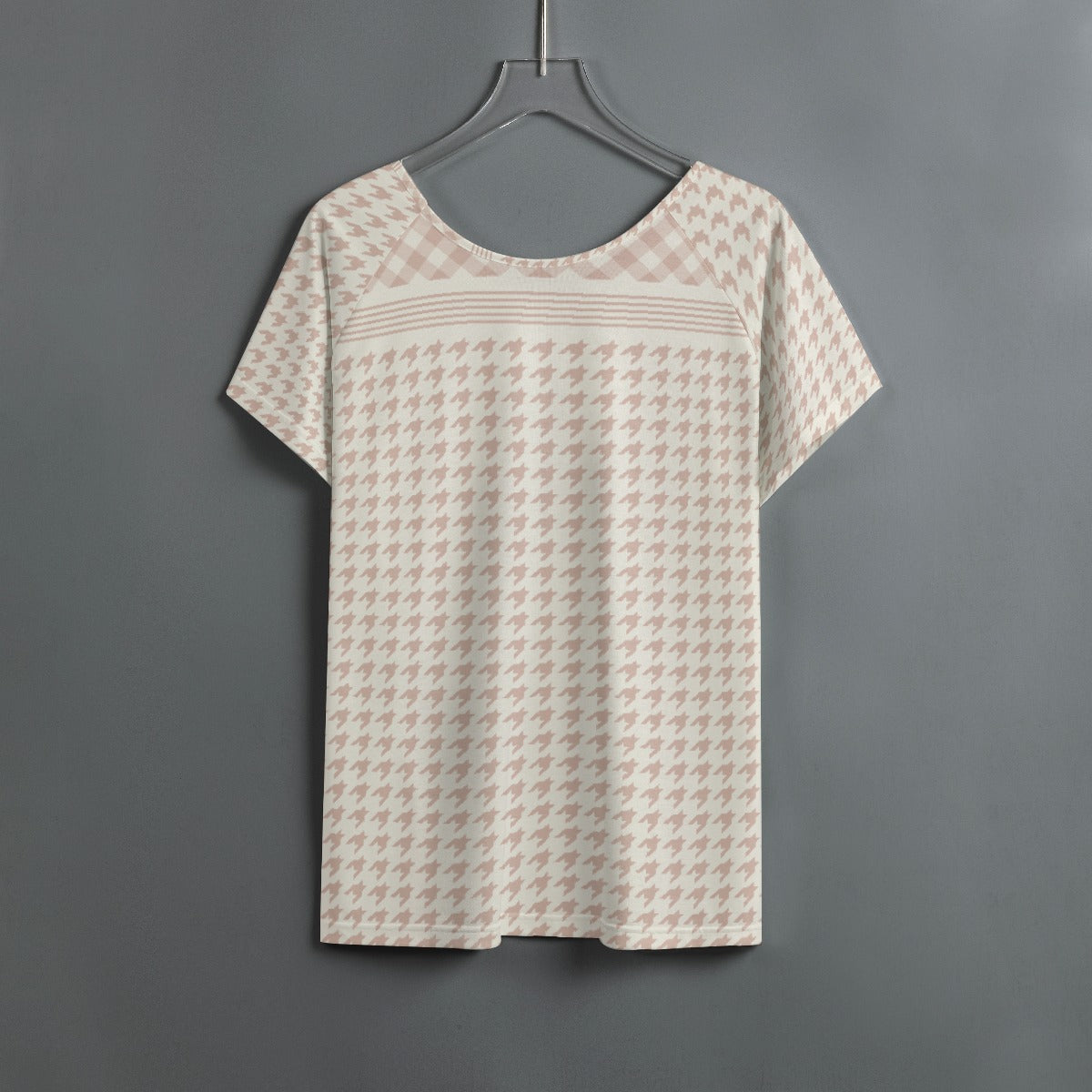 All-Over Print Women's Round Neck T-shirt With Raglan Sleeve