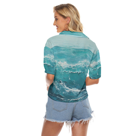 All-Over Print Women's V-neck Shirts