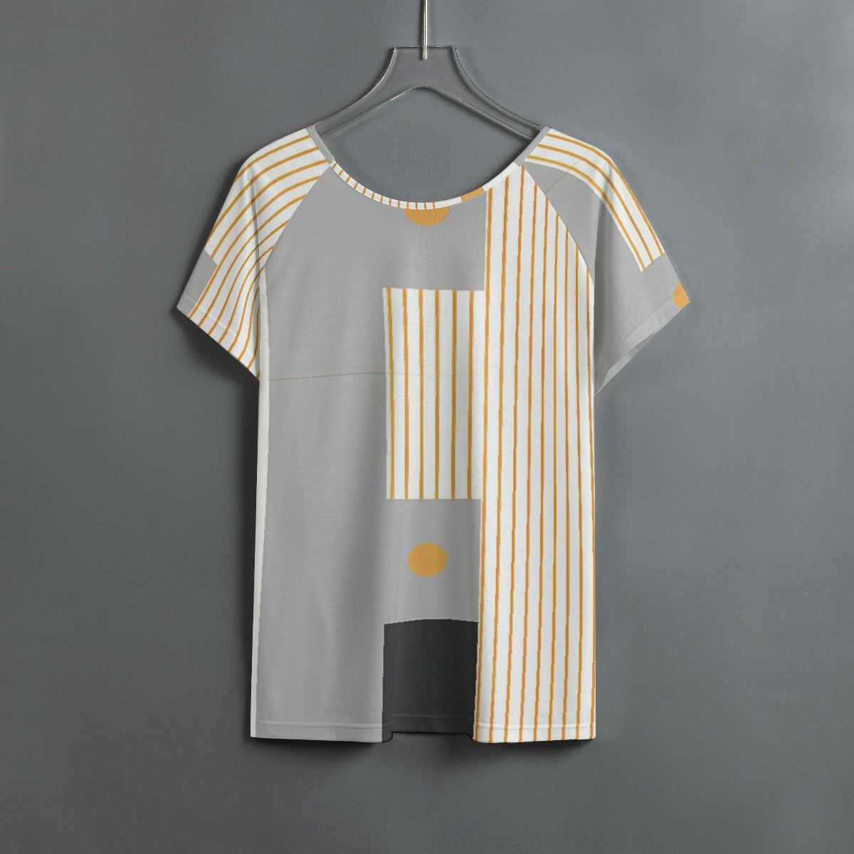 All-Over Print Women's Round Neck T-shirt With Raglan Sleeve