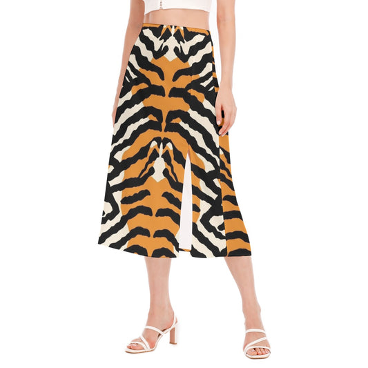All-Over Print Women's High Slit Long Skirt