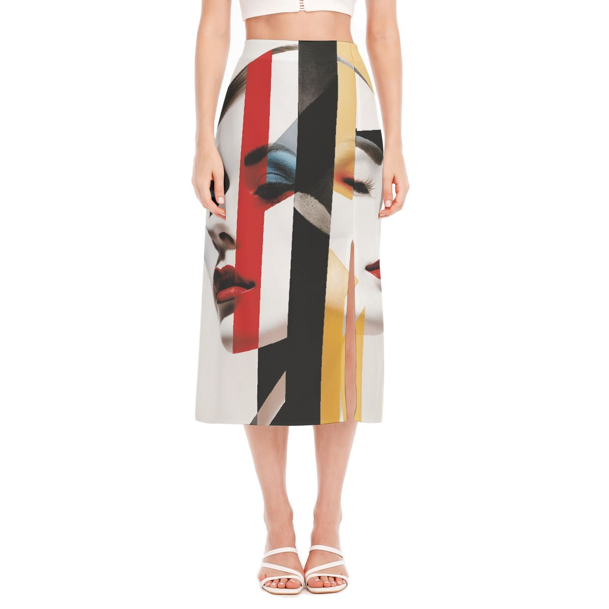 All-Over Print Women's High Slit Long Skirt