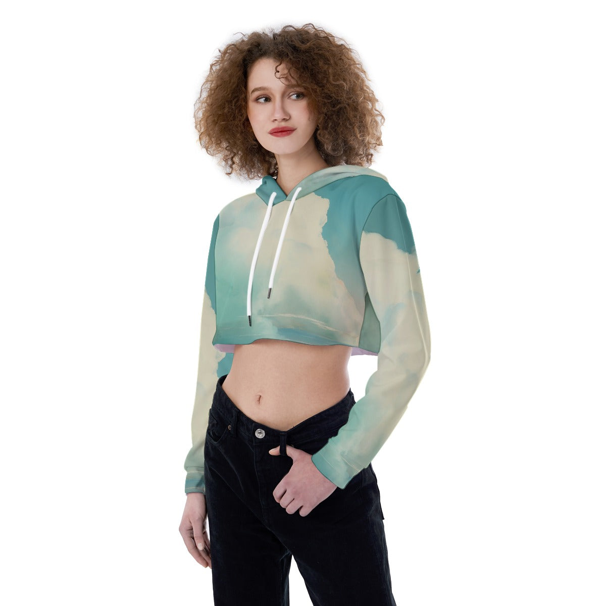 All-Over Print Women's Crop Top Hoodie